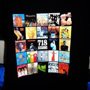 718 sessions dj radio - concerts R&B lp cover tee/small - chaka grace santana